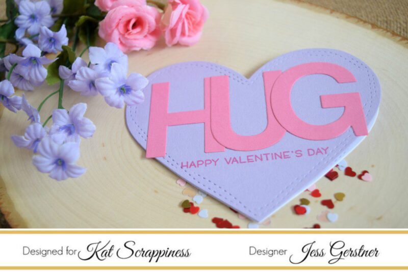 Conversation Heart Card by Jess Gerstner featuring Kat Scrappiness Wonky Wavy Stitched Hearts