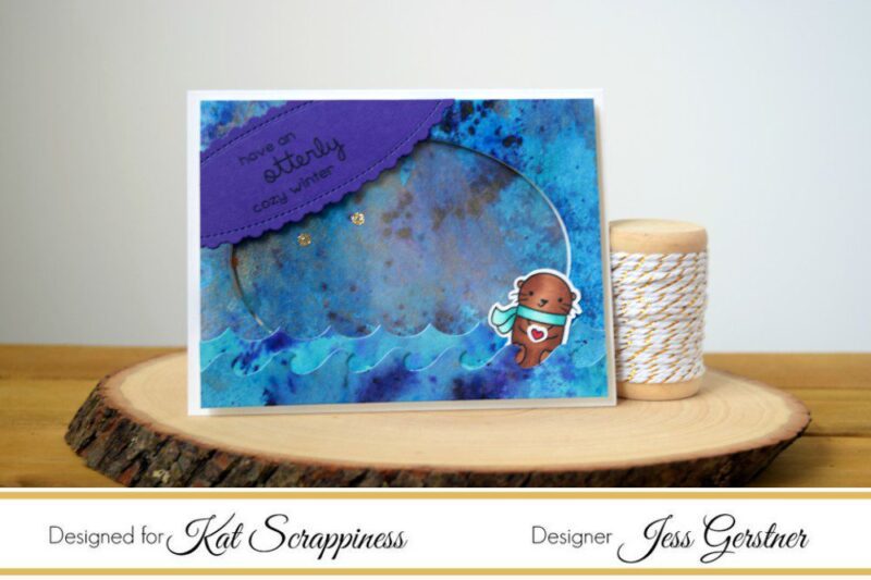 Lawn Fawn Winter Otter Card by Jess Crafts featuring Kat Scrappiness Dies