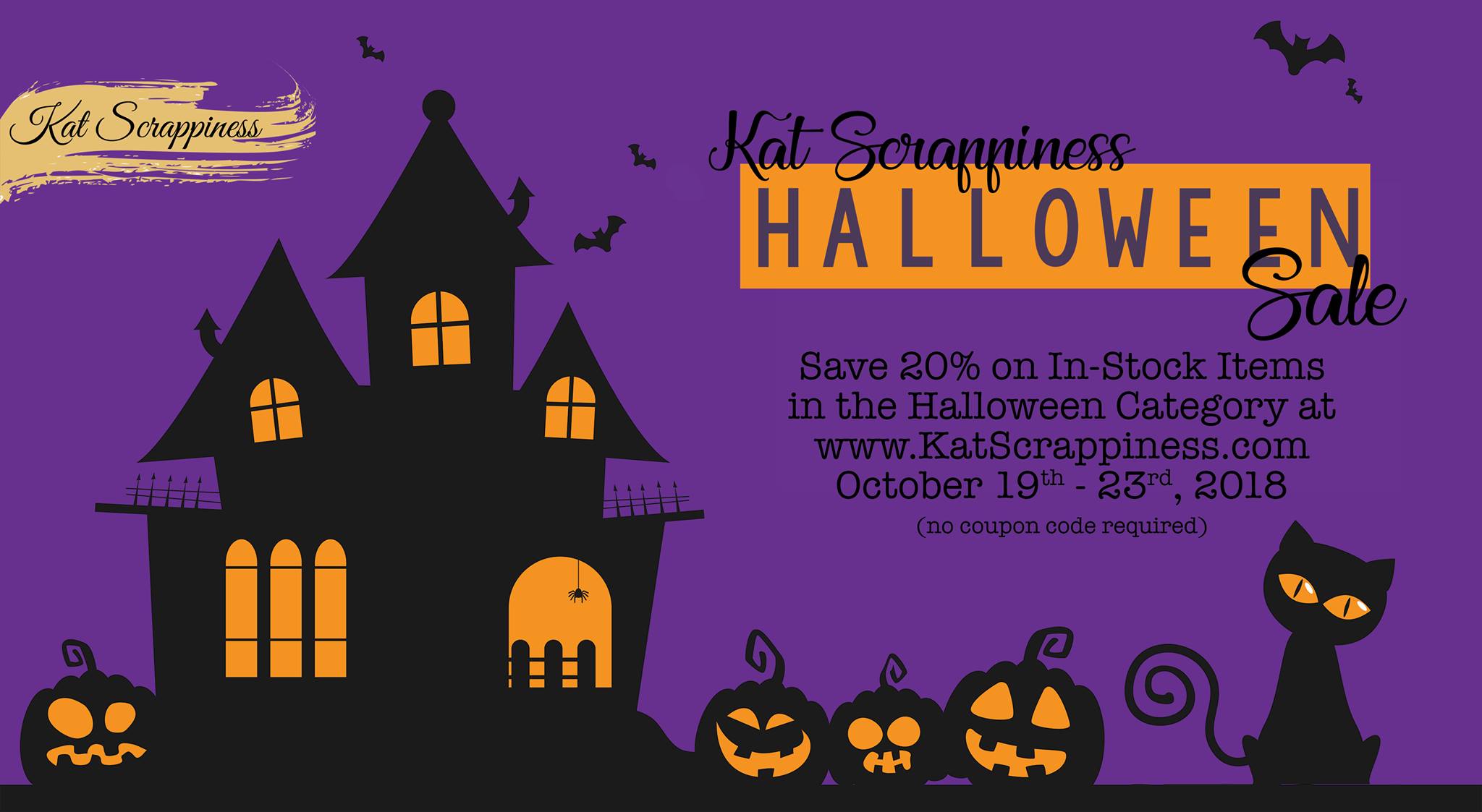 Save 20% on all Halloween and Thanksgiving Products at Kat Scrapiness