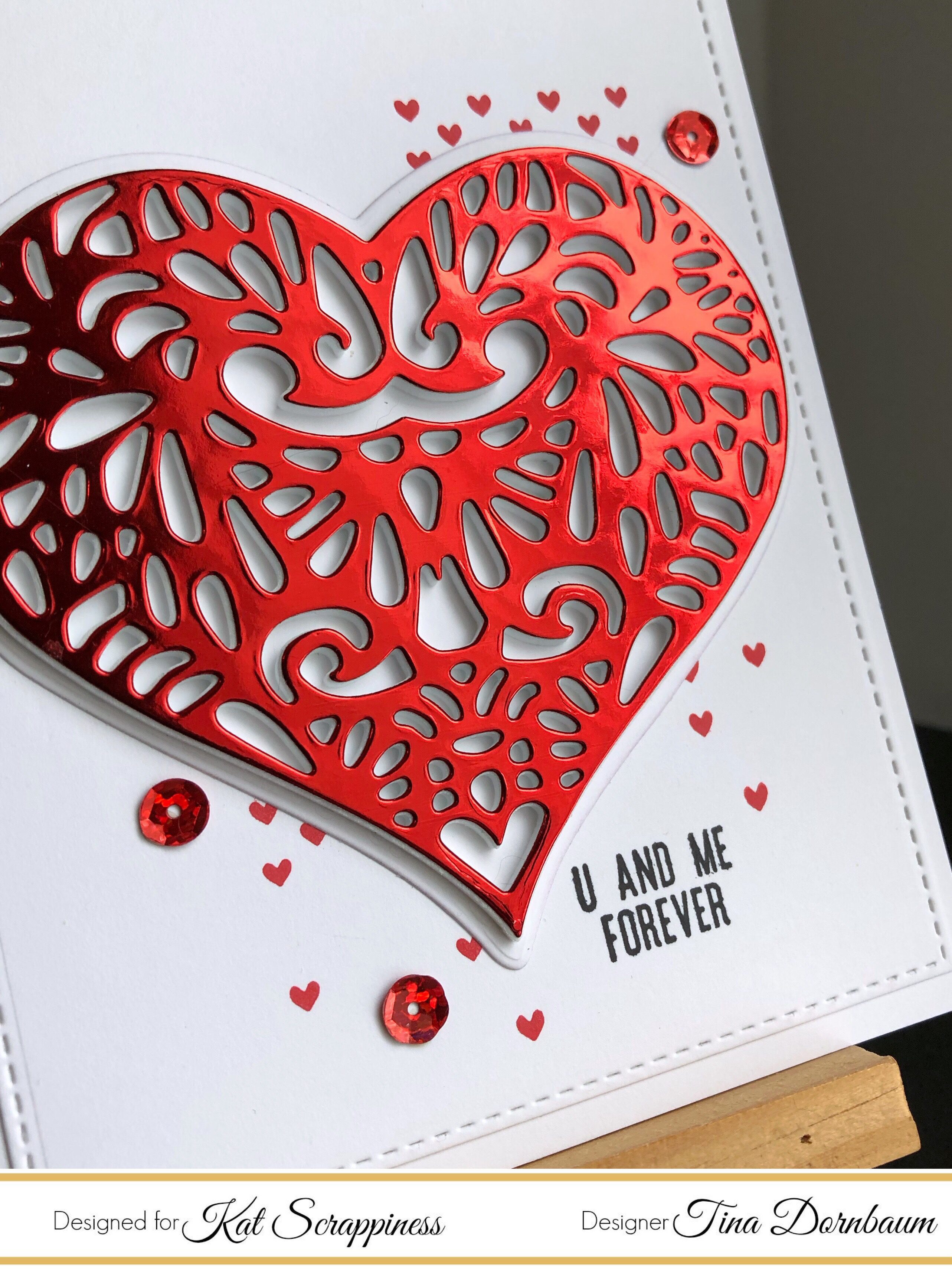How to Create a Layered Valentines Card Using Kat Scrappiness Double  Stitched Heart Dies