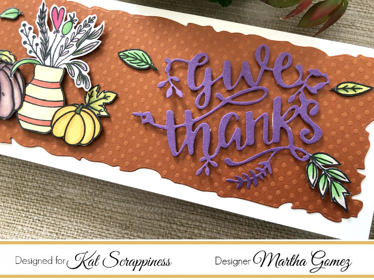 Give Thanks Die Cut Card by Martha Lucia