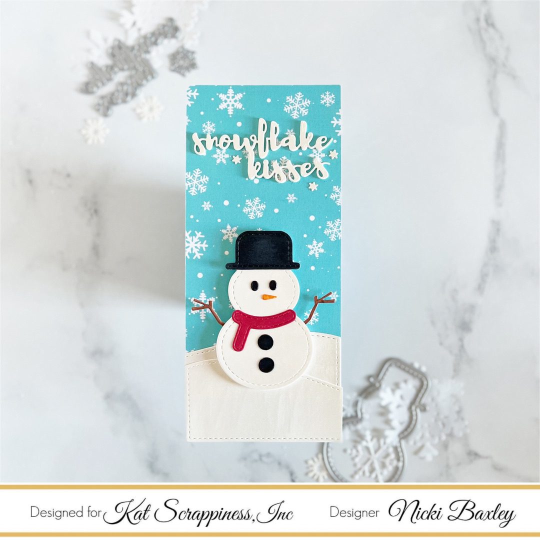 snowman card, Kat Scrappiness, Nicki Hearts Cards