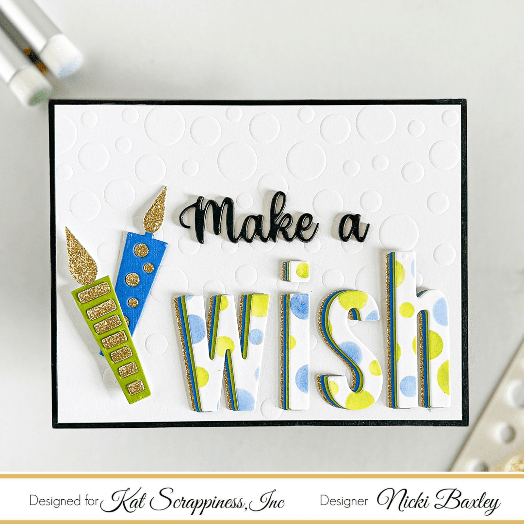 Nicki Hearts Cards, Nicki Baxley, make a wish, stencil card, April 2022 release, dry embossing