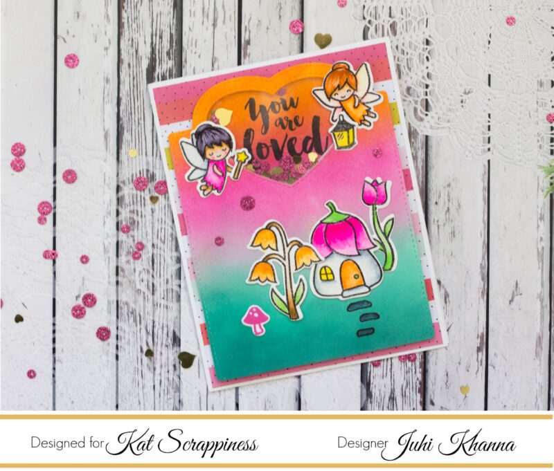 Heart Shaker Card with Kat Scrappiness Heart Tags