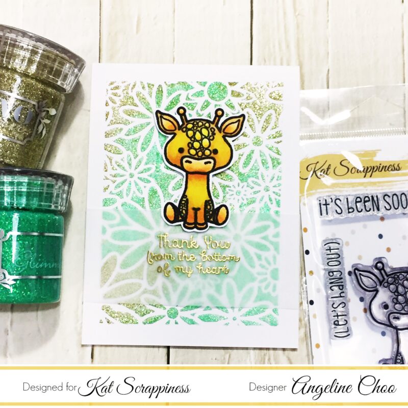 Nuvo Glimmer Paste Background & Lola the Giraffe with Angeline