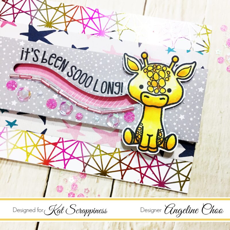 Lola the Giraffe slider card with Angeline