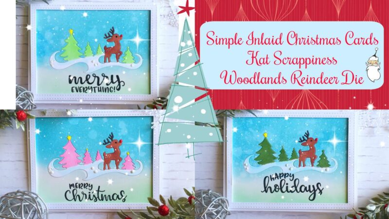 Simple Inlaid Christmas Cards by Maria | Woodlands Reindeer Die