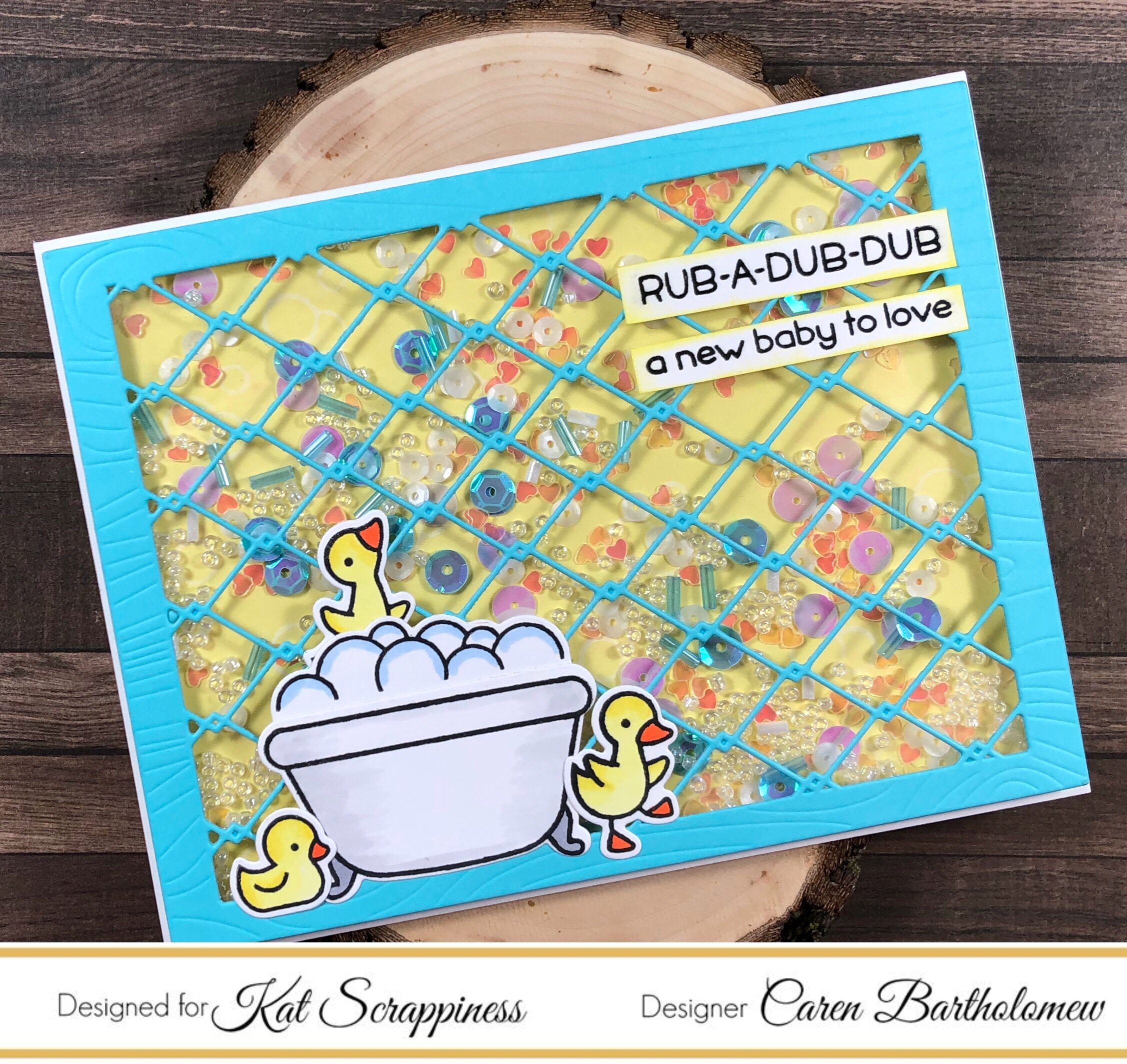 Wood Grain Framed Diamond Wire Background Die – Shaker Card