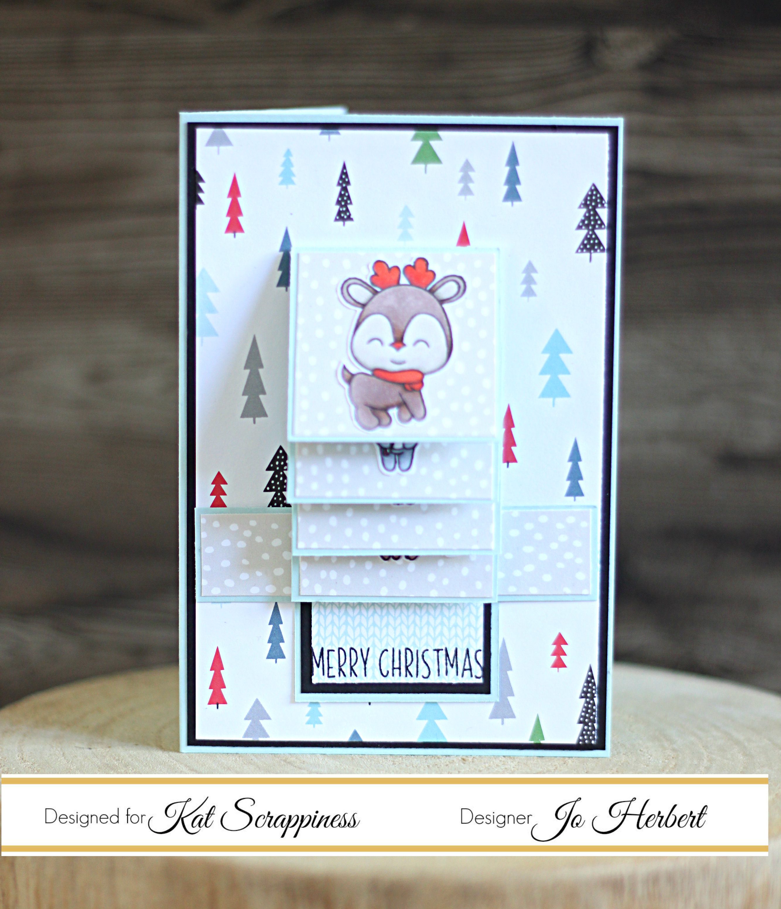 Merry Critters Waterfall Card  by Jo