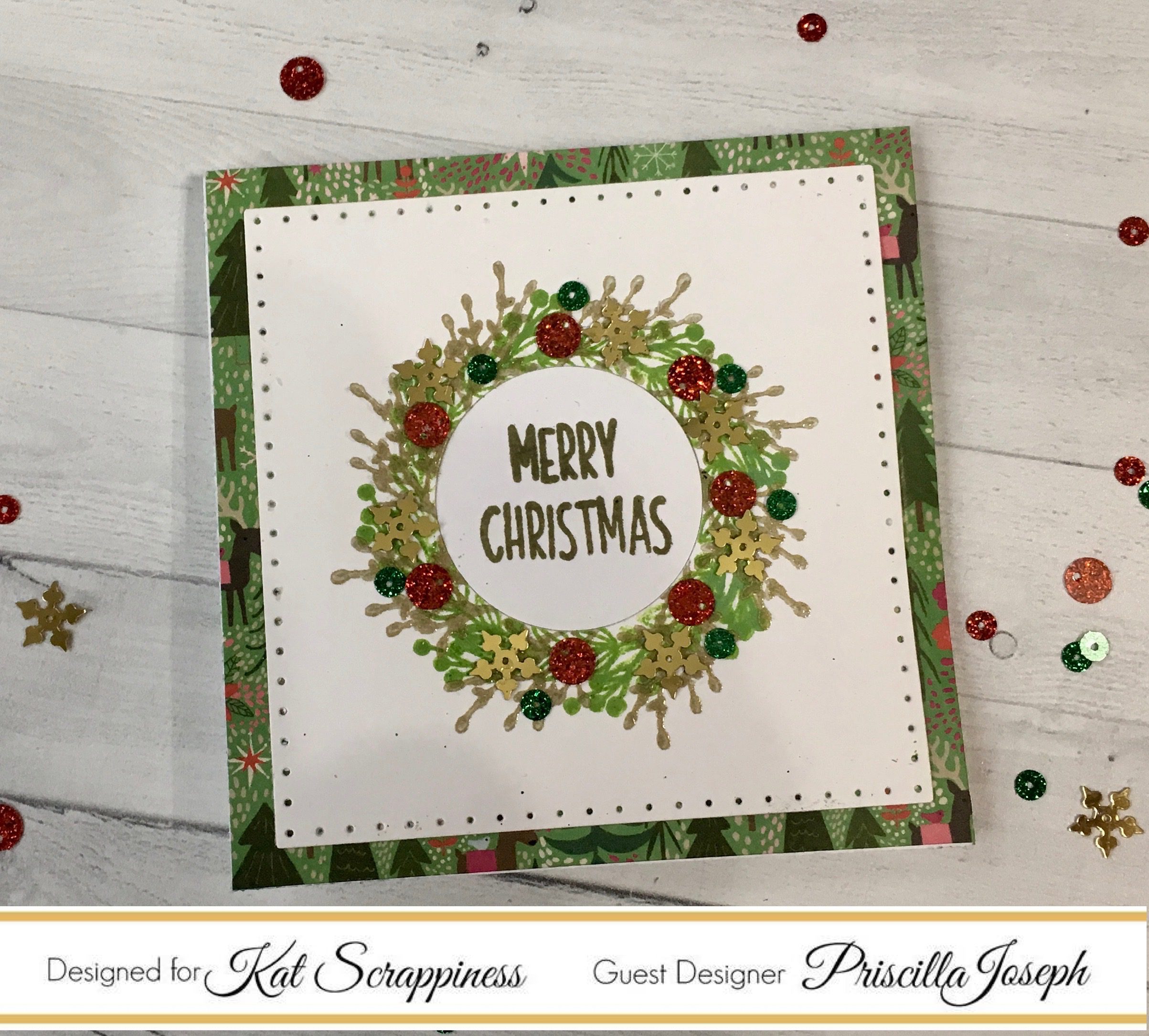 Using Kat Scrappiness Sequins with the Gina K. Designs Wreath Builder