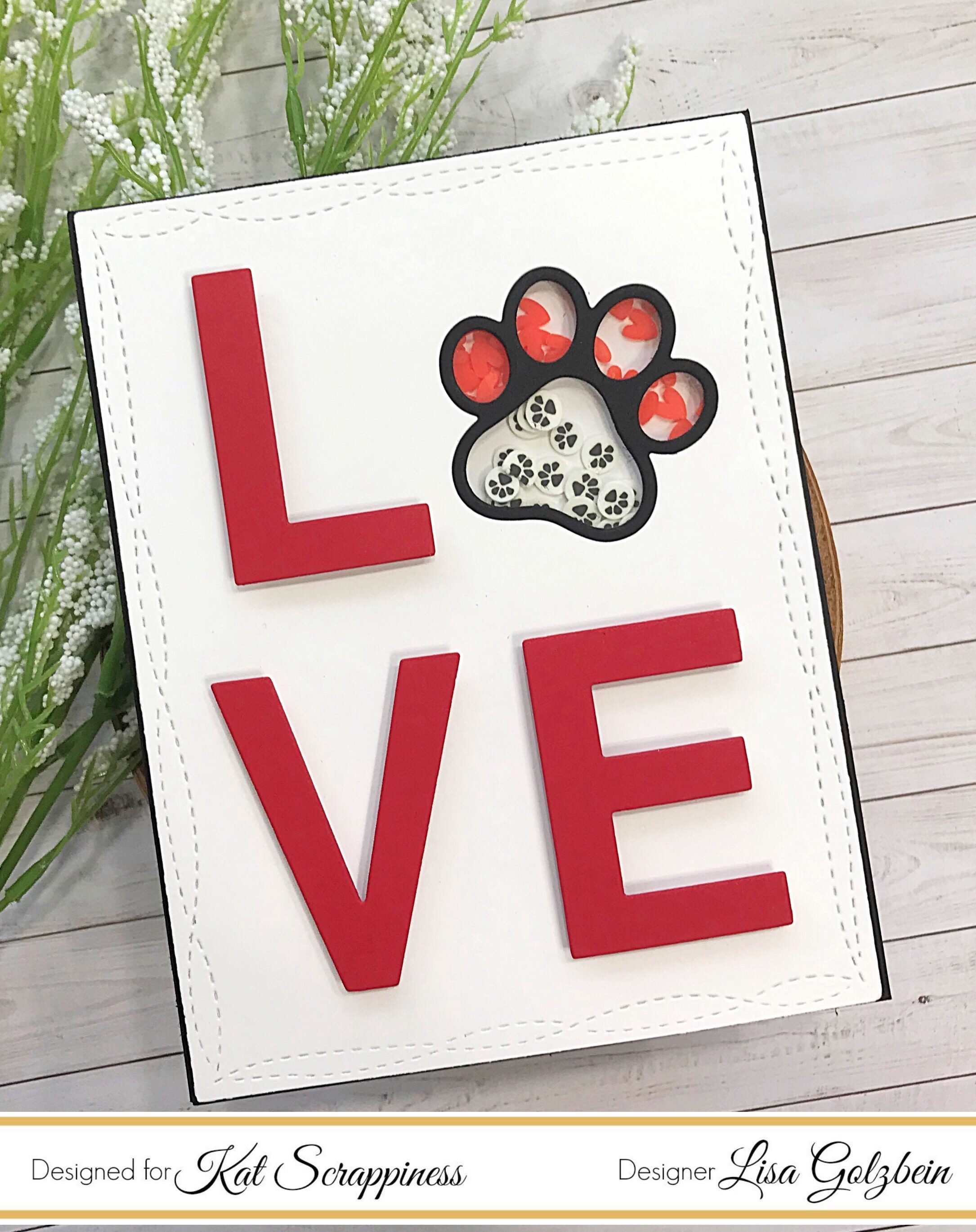 Paw Print Sprinkles Shaker Card
