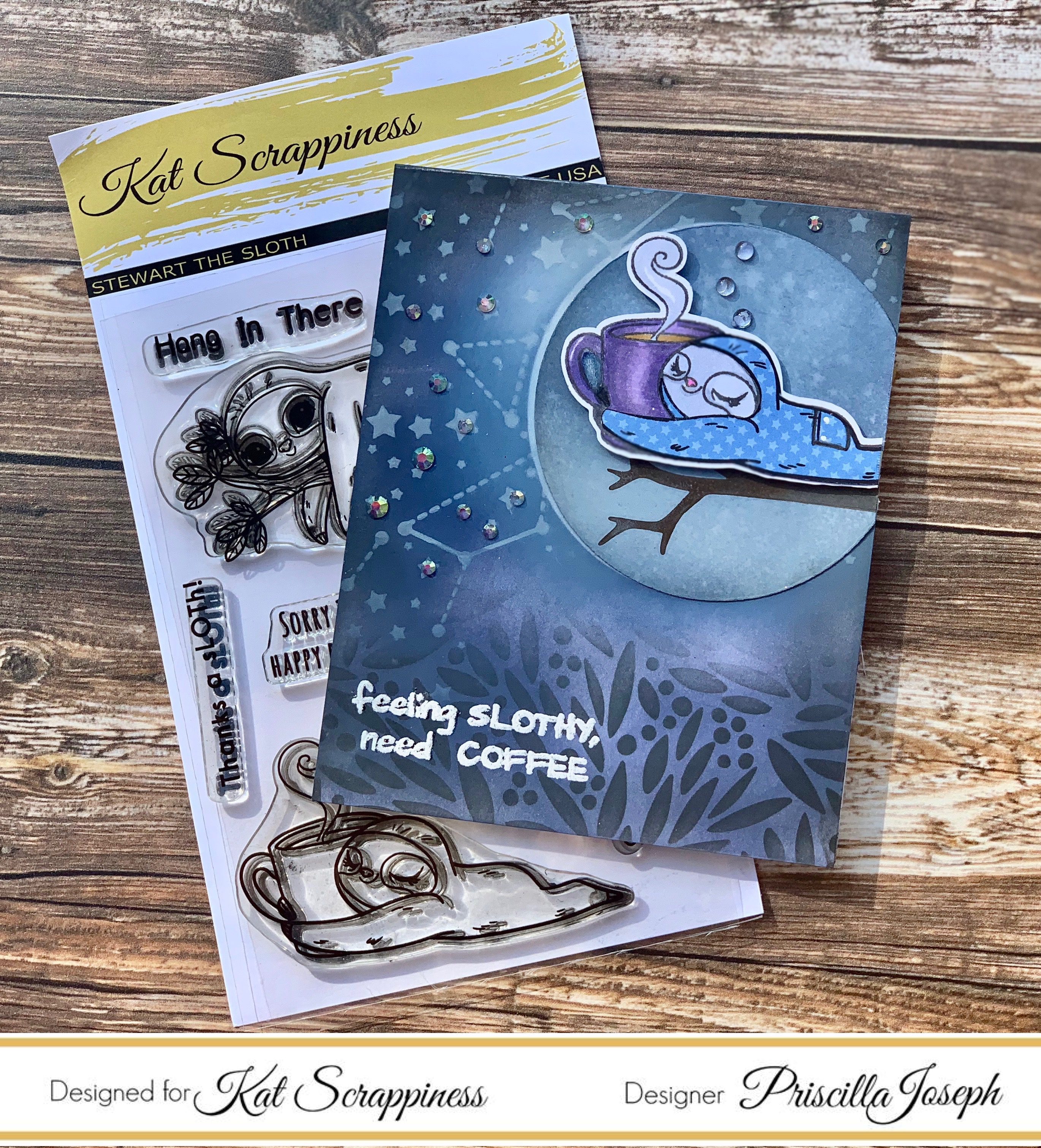 Stewart the Sloth Sports “Dr. Denton” PJs (and Coffee)  |  Paper Piecing Fun!