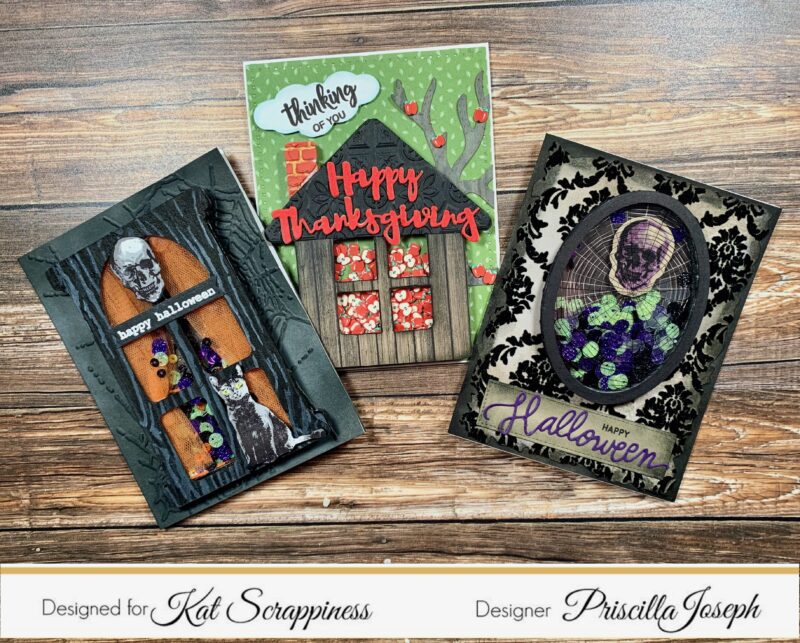 Holiday Cards Using Kat’s New Shaker Card Kits