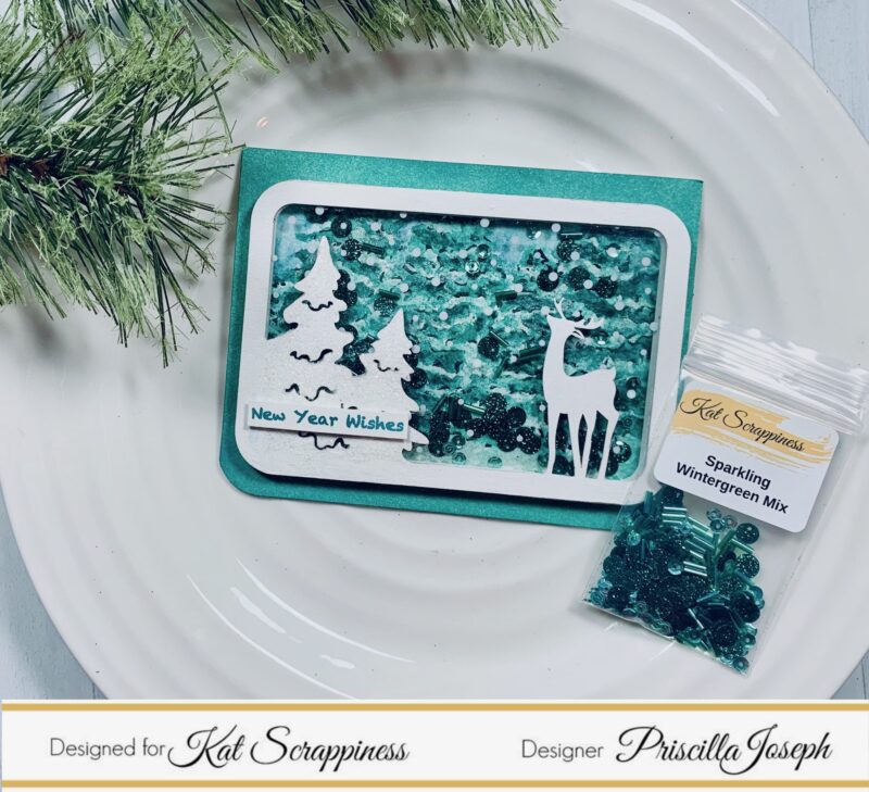 “New Year Wishes” | Winter Shaker Card