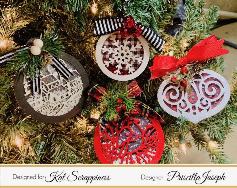 Creating Ornaments using Kat Scrappiness Shaker Card Kits