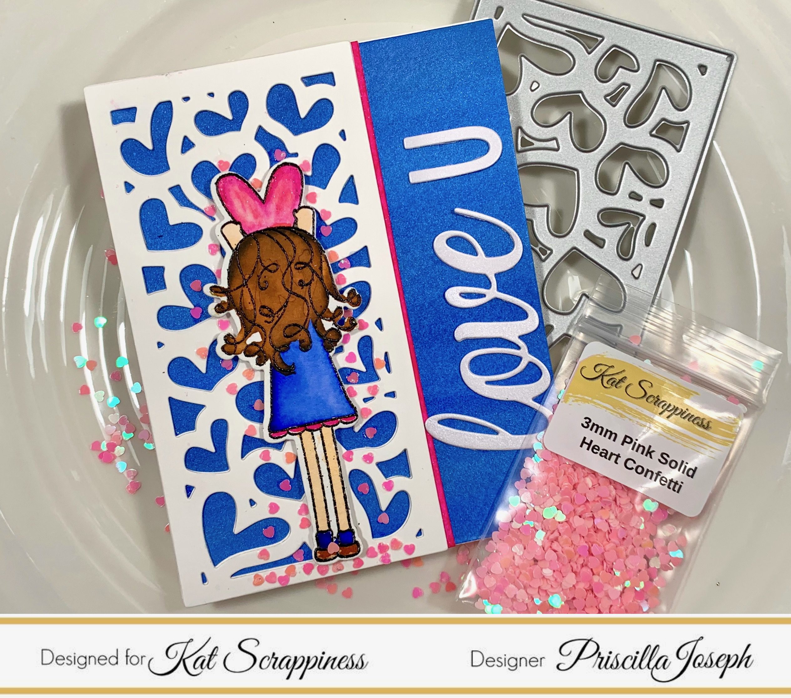 “love U” | Watercolored Valentine Card