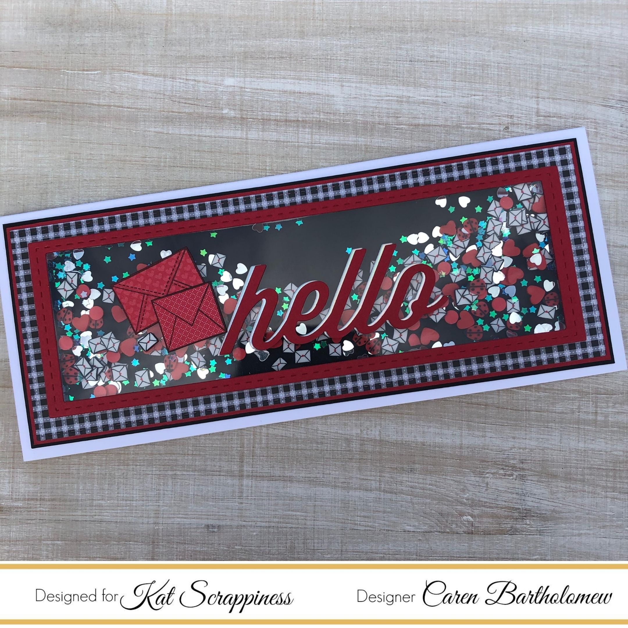 Hello Slimline Shaker Card