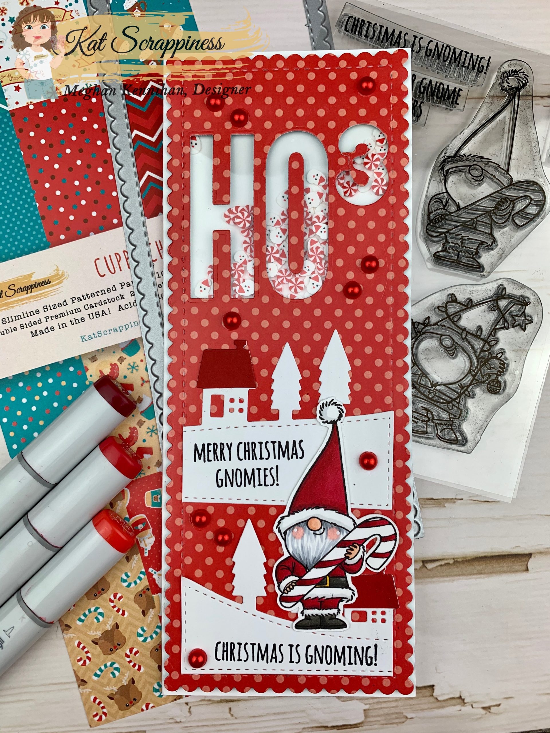 Ho Ho Ho Slimline Shaker Cards