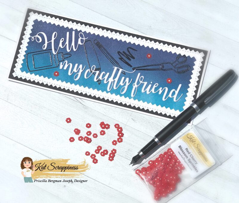 Hello My Crafty Friend | Slimline Card for a Fellow Crafter