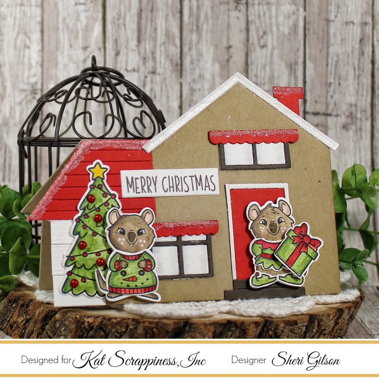 Merry Christmas House Shaped Card