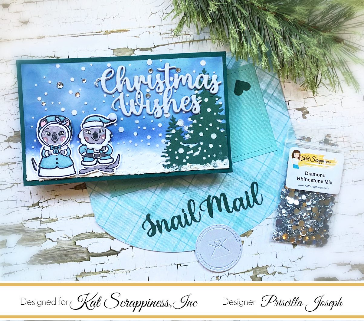 Christmas Wishes Mini Slimline Card and Envelope