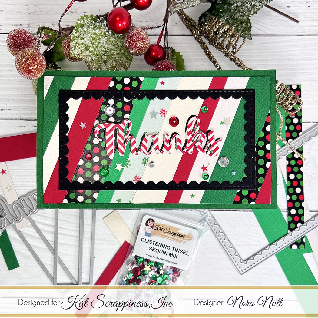 Festive Boxed Sentiment Strip Thanks