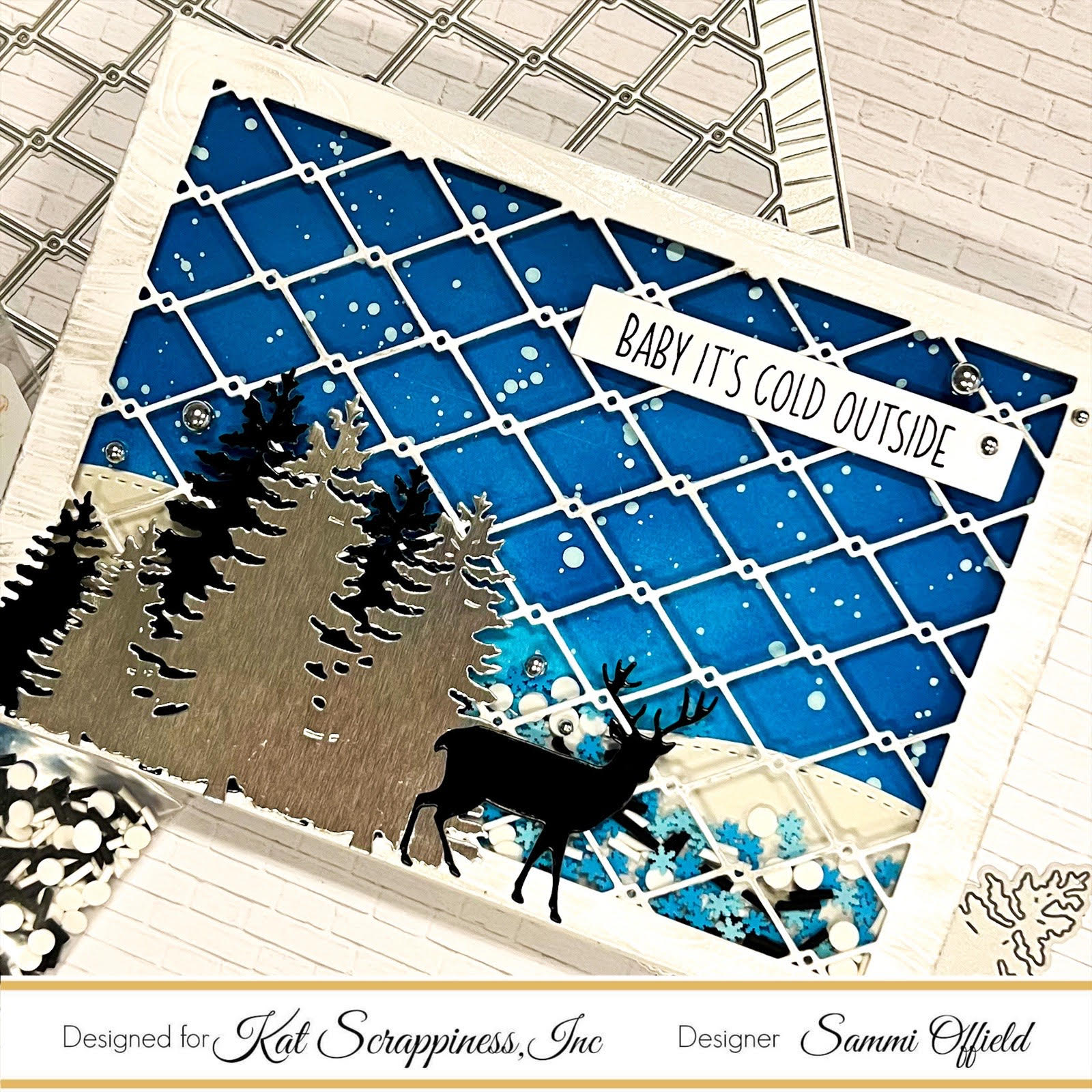 Winter Diamond Wire & Wood Shaker Card