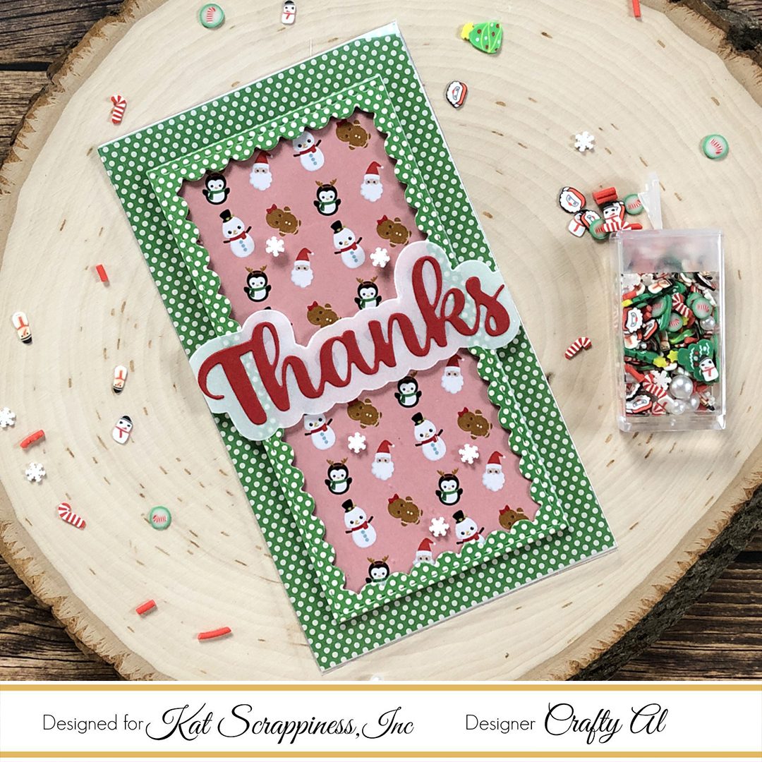 Mini Slimline Clear Thank You Card