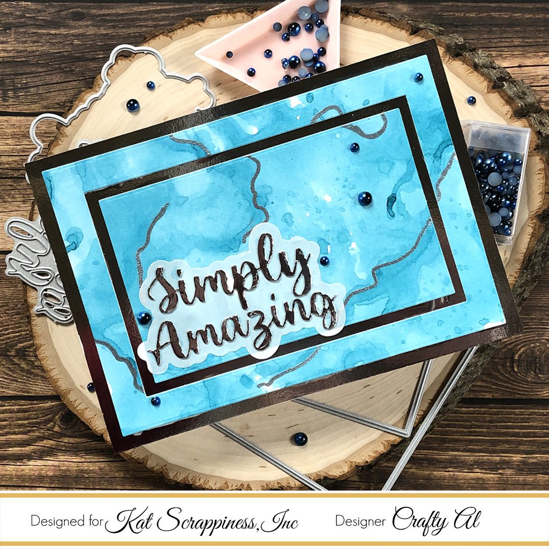 Simply Amazing Card with Ink Smooshed Background