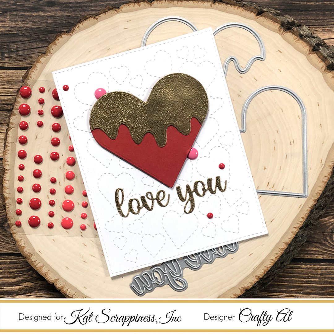 Melted Metal Heart Valentine | Layered Heat Embossing