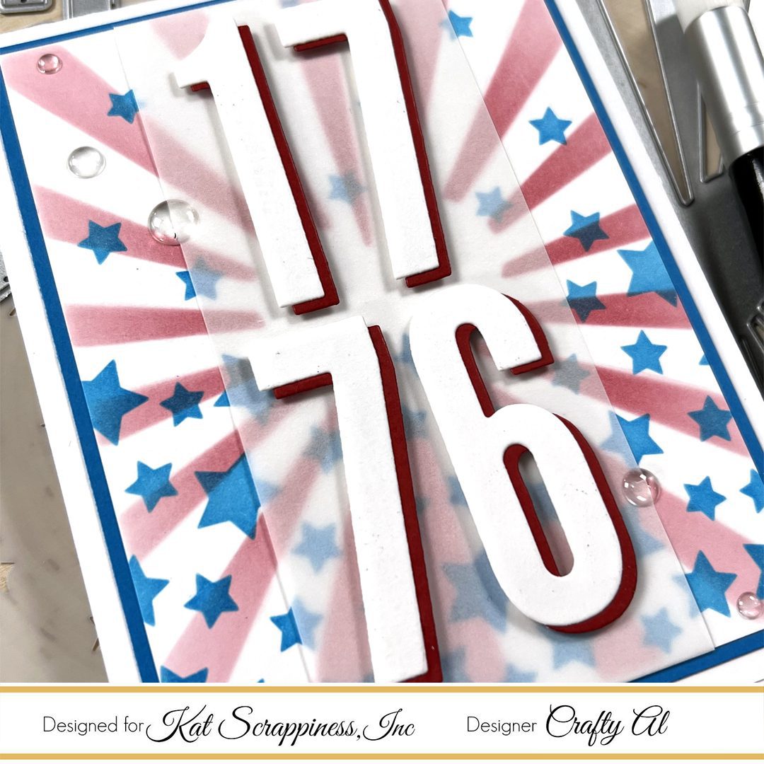 Using Background Dies as Stencils | Patriotic 4th of July Card | Call Me Crafty Al