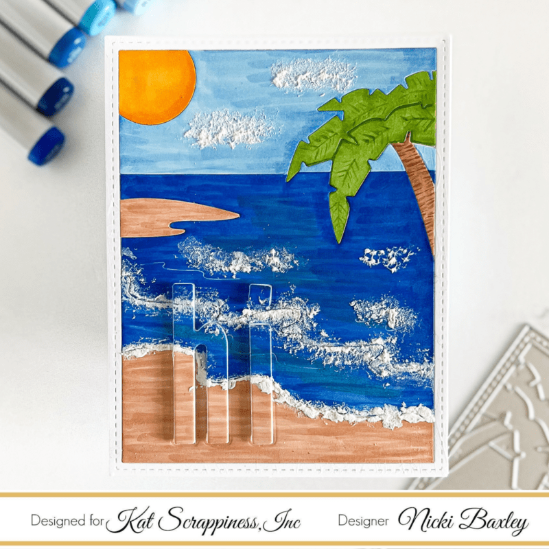 One Layer Beach Scene Card with Texture
