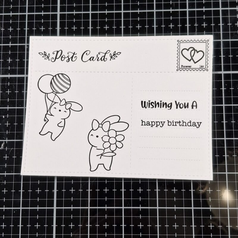 A stamp and the words "post card" were stamped to add post card elements to the scene. 