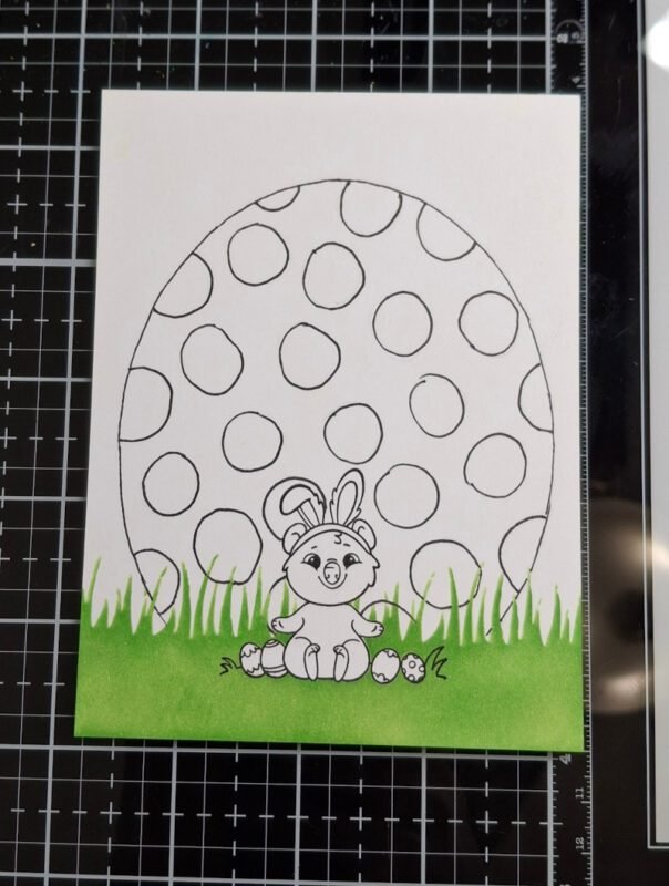 Circles were drawn onto the egg and then the egg and circles were traced with a black marker