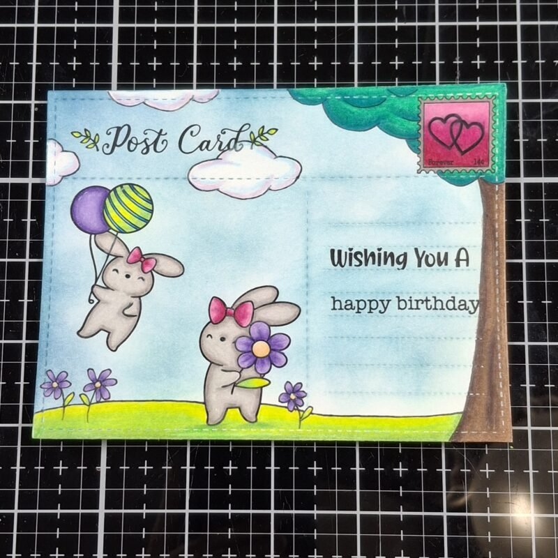 A blending brush was used to add blue ink to the panel for the sky. 